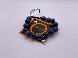 Adjustable Unisex Beaded Bracelet - Blue Dumortierite
